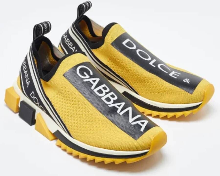 Dolce & Gabbana Pre-owned Fabric sneakers Yellow Heren