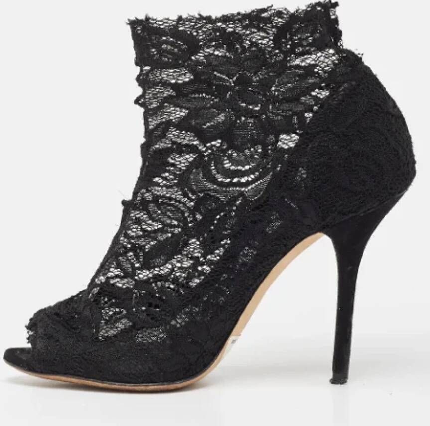 Dolce & Gabbana Pre-owned Lace boots Black Dames