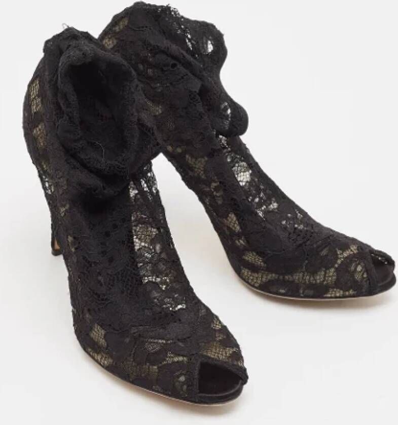 Dolce & Gabbana Pre-owned Lace boots Black Dames