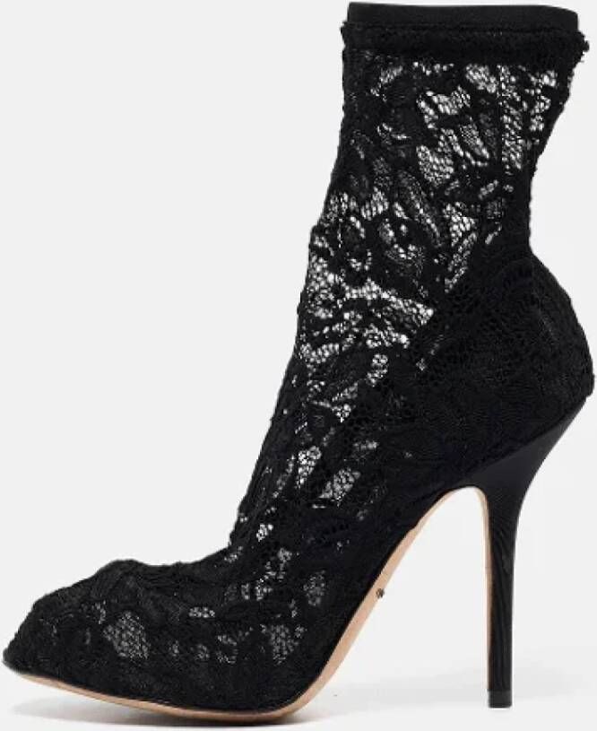 Dolce & Gabbana Pre-owned Lace boots Black Dames