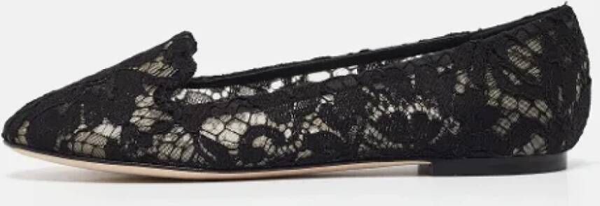 Dolce & Gabbana Pre-owned Lace flats Black Dames