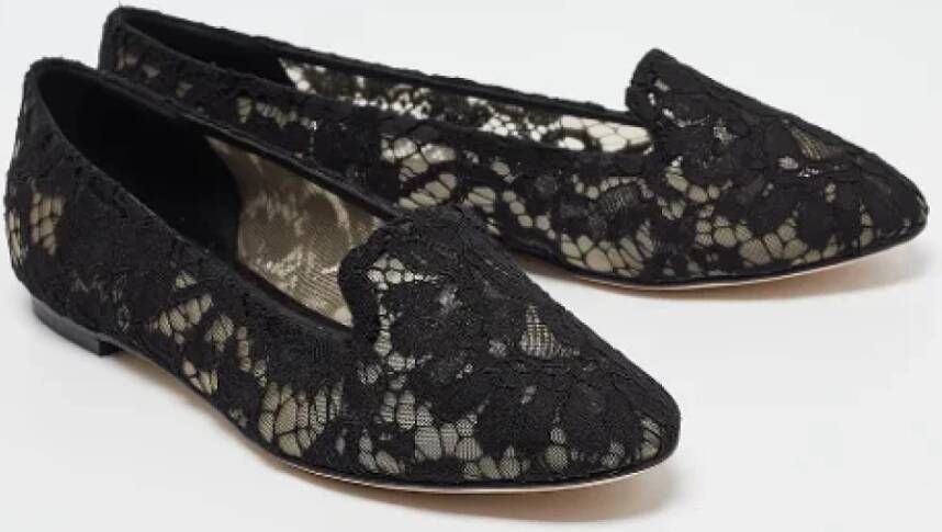 Dolce & Gabbana Pre-owned Lace flats Black Dames