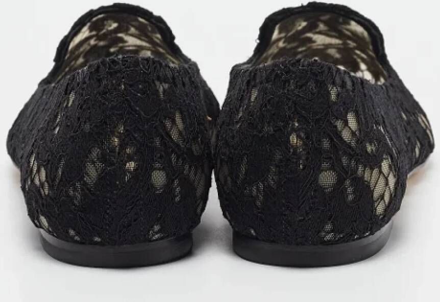 Dolce & Gabbana Pre-owned Lace flats Black Dames