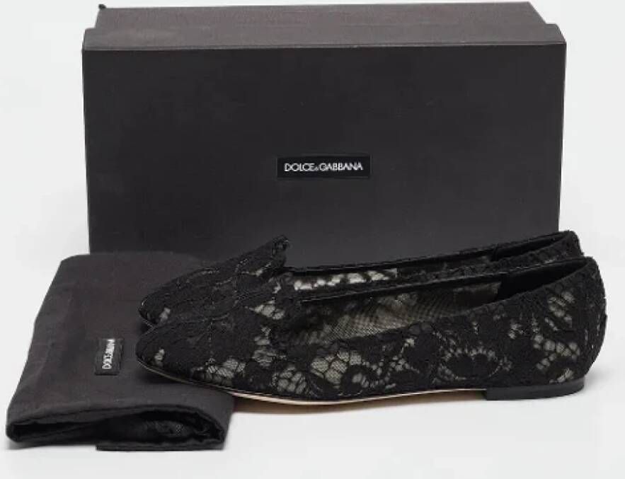 Dolce & Gabbana Pre-owned Lace flats Black Dames