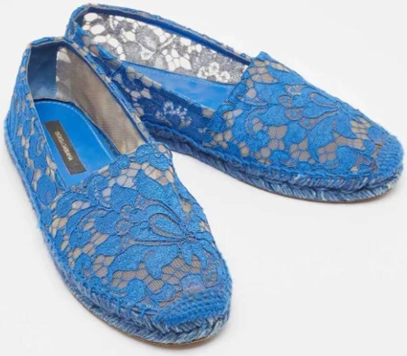 Dolce & Gabbana Pre-owned Lace flats Blue Dames