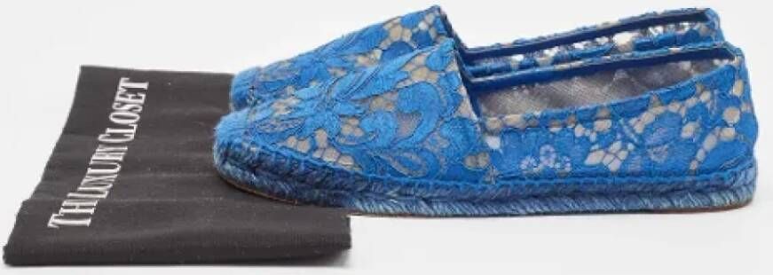 Dolce & Gabbana Pre-owned Lace flats Blue Dames