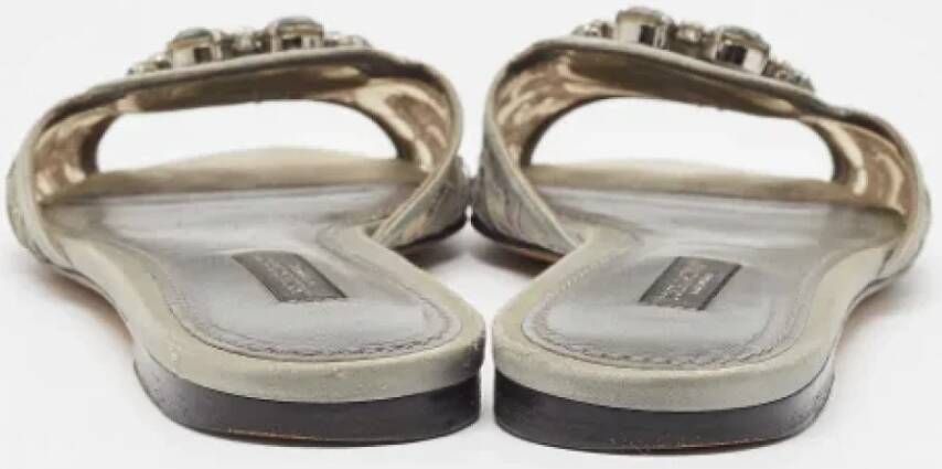 Dolce & Gabbana Pre-owned Lace flats Gray Dames