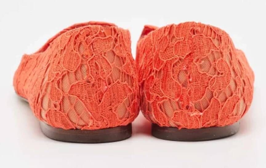 Dolce & Gabbana Pre-owned Lace flats Orange Dames