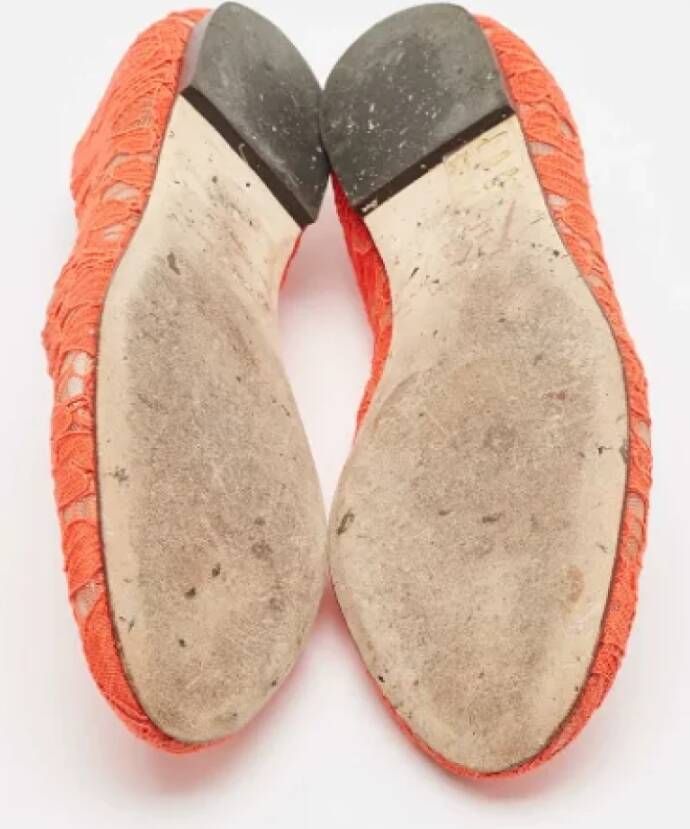 Dolce & Gabbana Pre-owned Lace flats Orange Dames