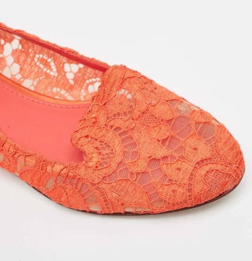 Dolce & Gabbana Pre-owned Lace flats Orange Dames