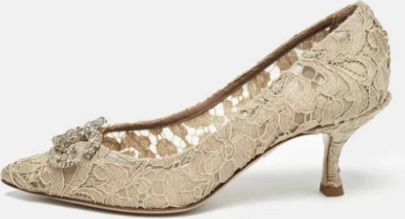 Dolce & Gabbana Pre-owned Lace heels Beige Dames