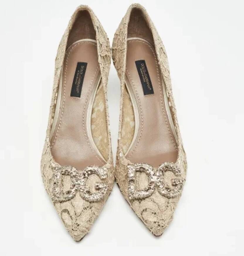 Dolce & Gabbana Pre-owned Lace heels Beige Dames