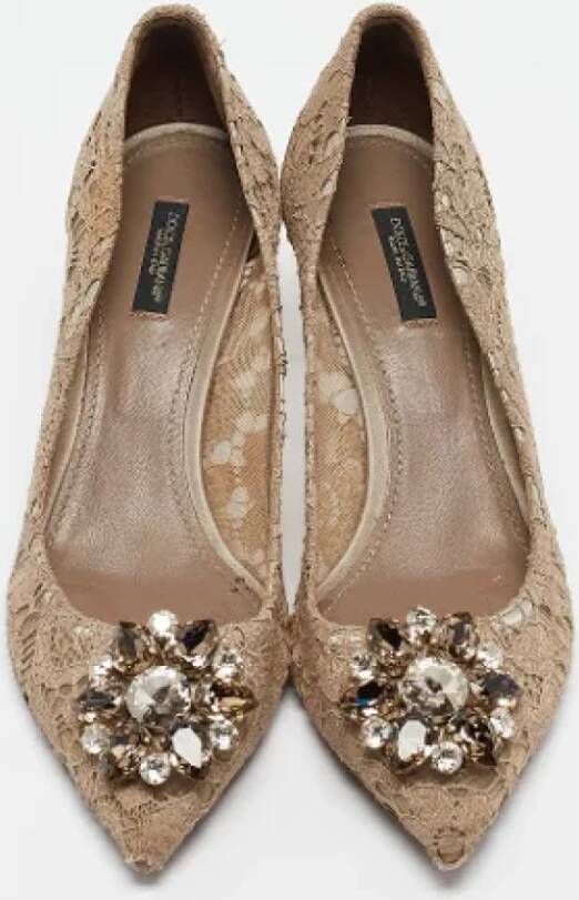 Dolce & Gabbana Pre-owned Lace heels Beige Dames