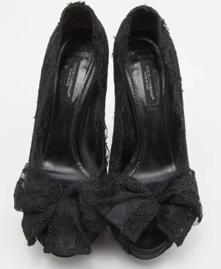 Dolce & Gabbana Pre-owned Lace heels Black Dames