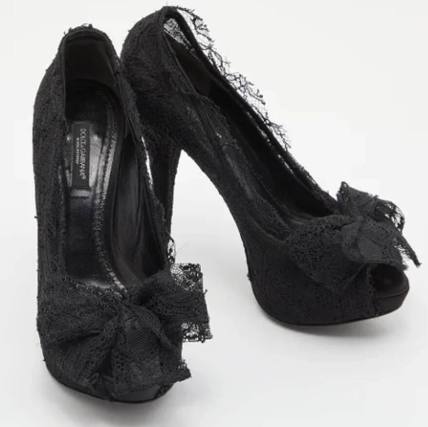 Dolce & Gabbana Pre-owned Lace heels Black Dames