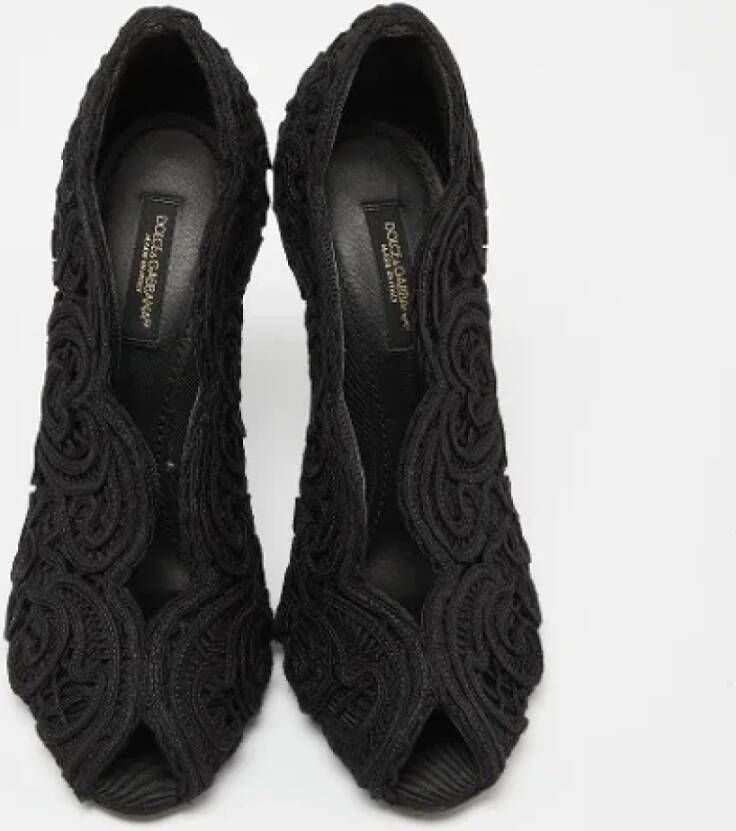 Dolce & Gabbana Pre-owned Lace heels Black Dames