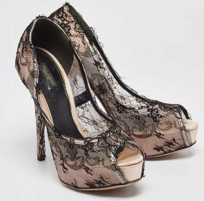 Dolce & Gabbana Pre-owned Lace heels Black Dames