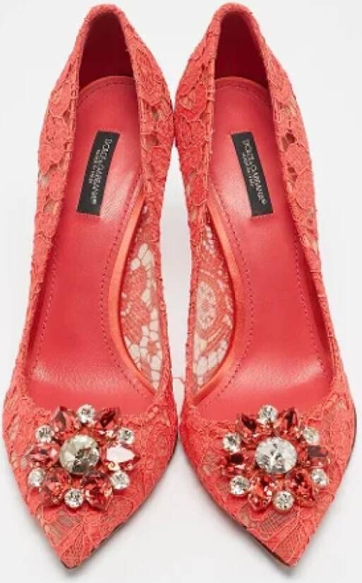 Dolce & Gabbana Pre-owned Lace heels Pink Dames