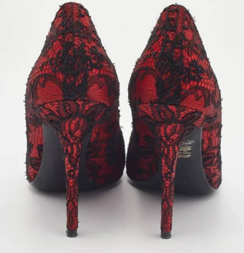 Dolce & Gabbana Pre-owned Lace heels Red Dames