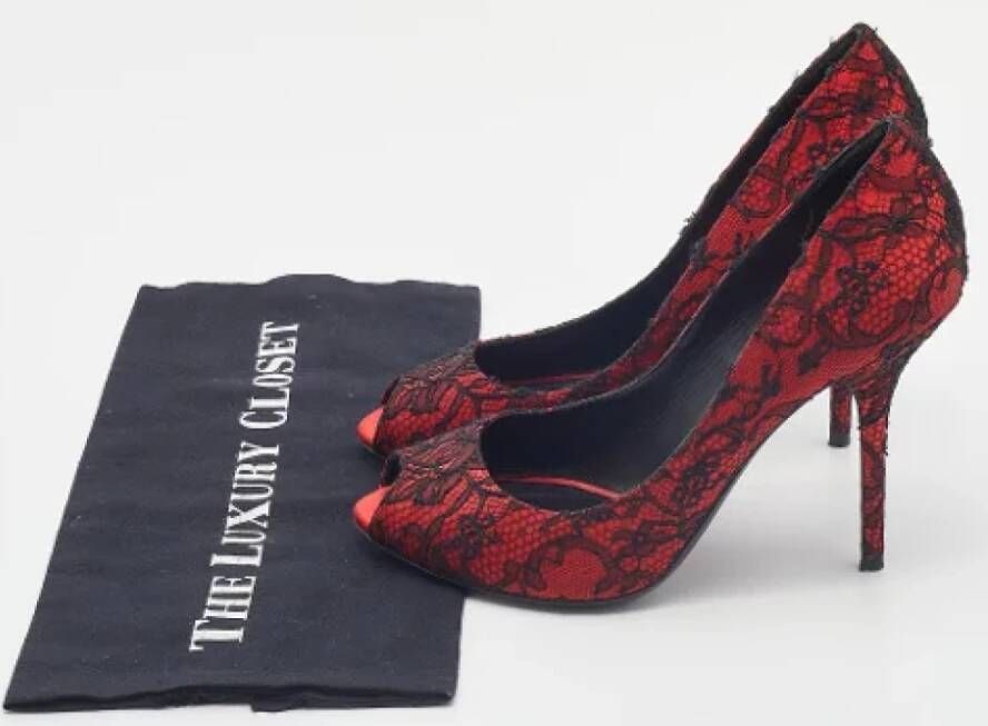 Dolce & Gabbana Pre-owned Lace heels Red Dames