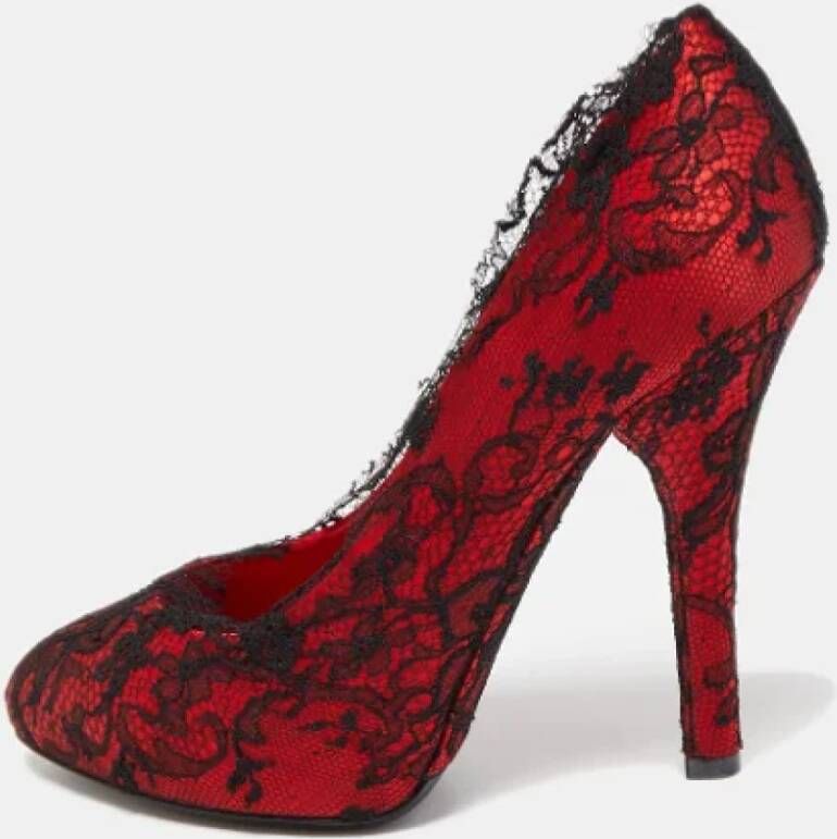 Dolce & Gabbana Pre-owned Lace heels Red Dames