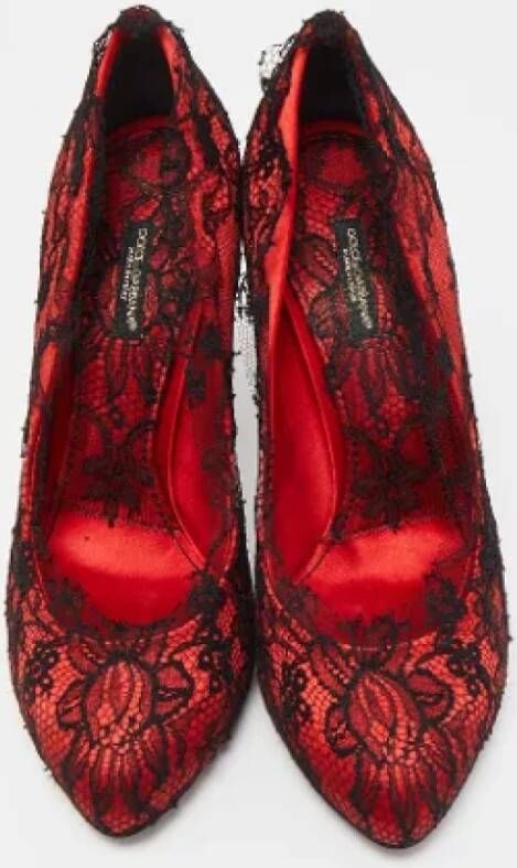 Dolce & Gabbana Pre-owned Lace heels Red Dames