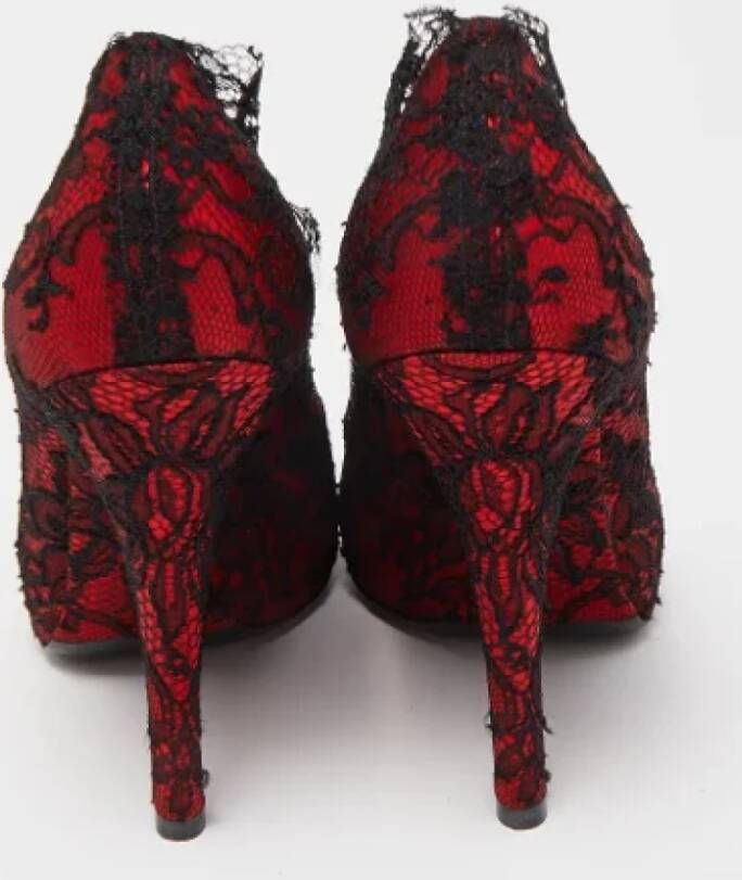 Dolce & Gabbana Pre-owned Lace heels Red Dames