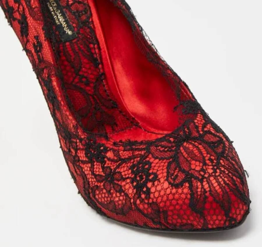 Dolce & Gabbana Pre-owned Lace heels Red Dames