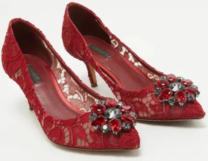 Dolce & Gabbana Pre-owned Lace heels Red Dames