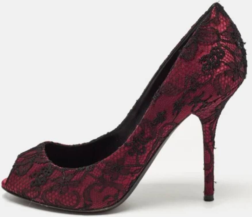 Dolce & Gabbana Pre-owned Lace heels Red Dames