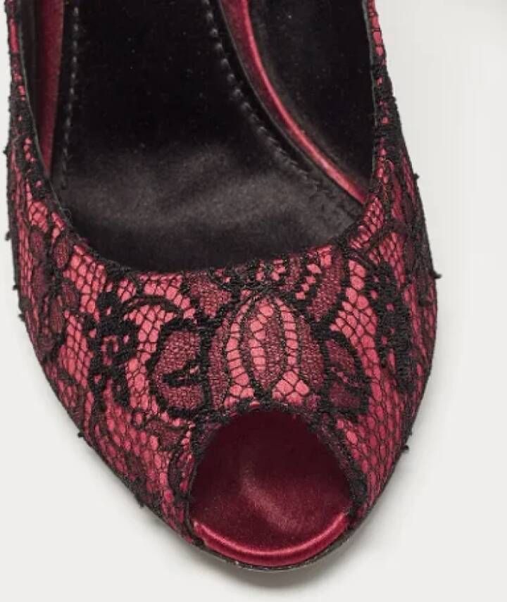 Dolce & Gabbana Pre-owned Lace heels Red Dames