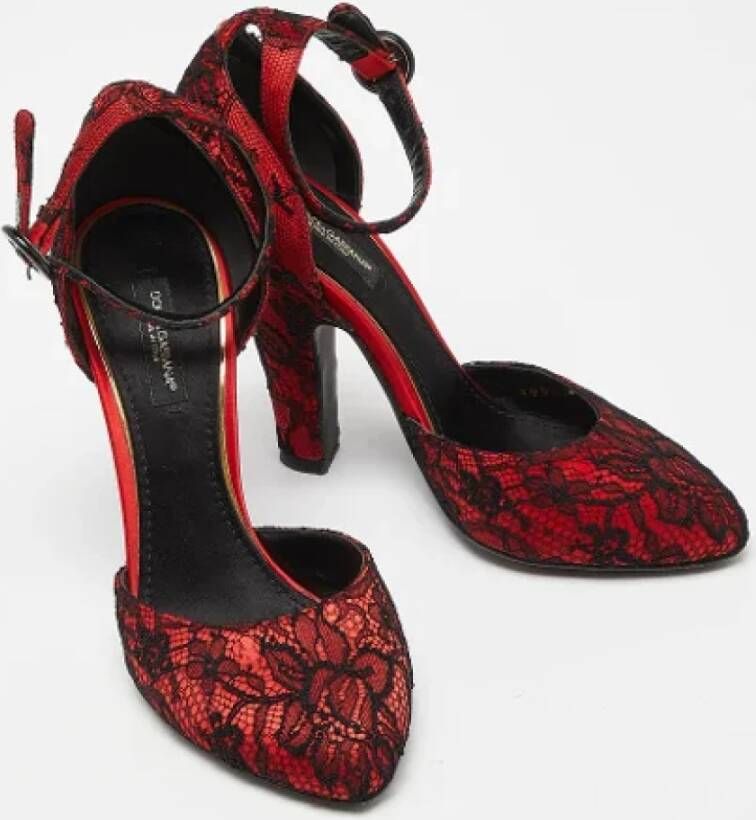 Dolce & Gabbana Pre-owned Lace heels Red Dames