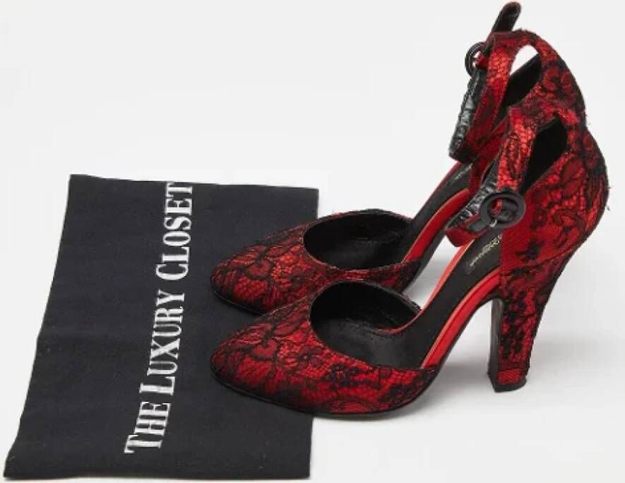 Dolce & Gabbana Pre-owned Lace heels Red Dames