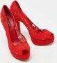 Dolce & Gabbana Pre-owned Lace heels Red Dames - Thumbnail 4