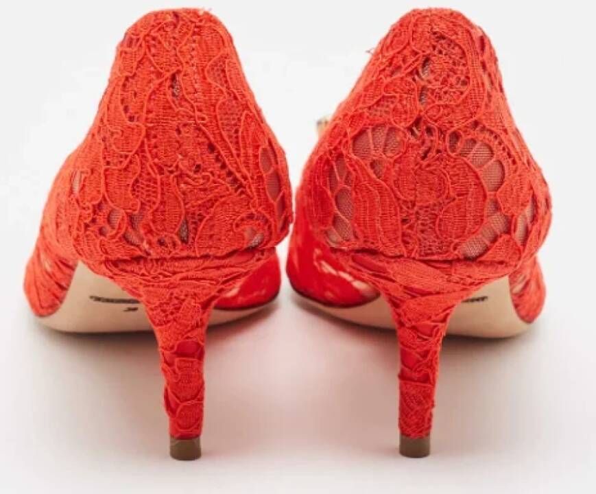 Dolce & Gabbana Pre-owned Lace heels Red Dames