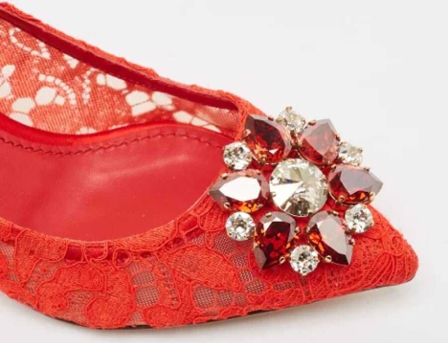 Dolce & Gabbana Pre-owned Lace heels Red Dames