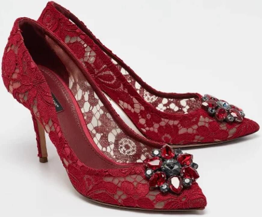 Dolce & Gabbana Pre-owned Lace heels Red Dames