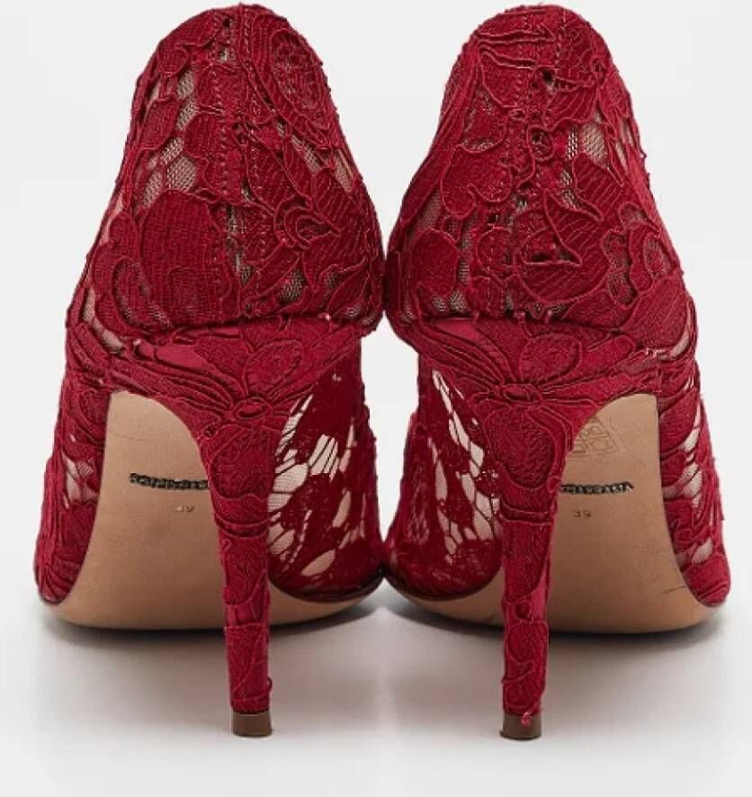 Dolce & Gabbana Pre-owned Lace heels Red Dames