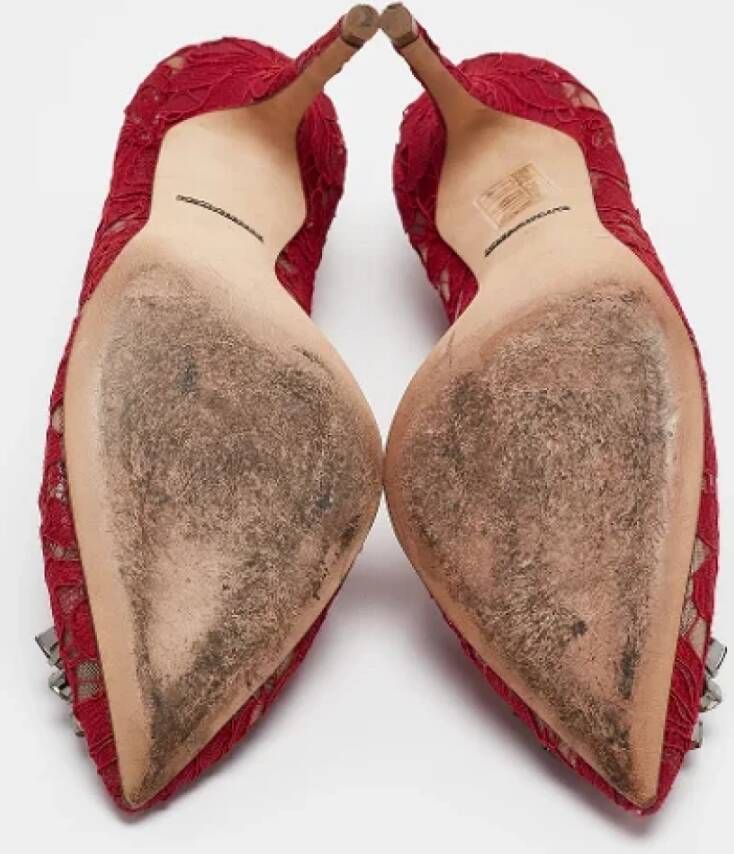 Dolce & Gabbana Pre-owned Lace heels Red Dames