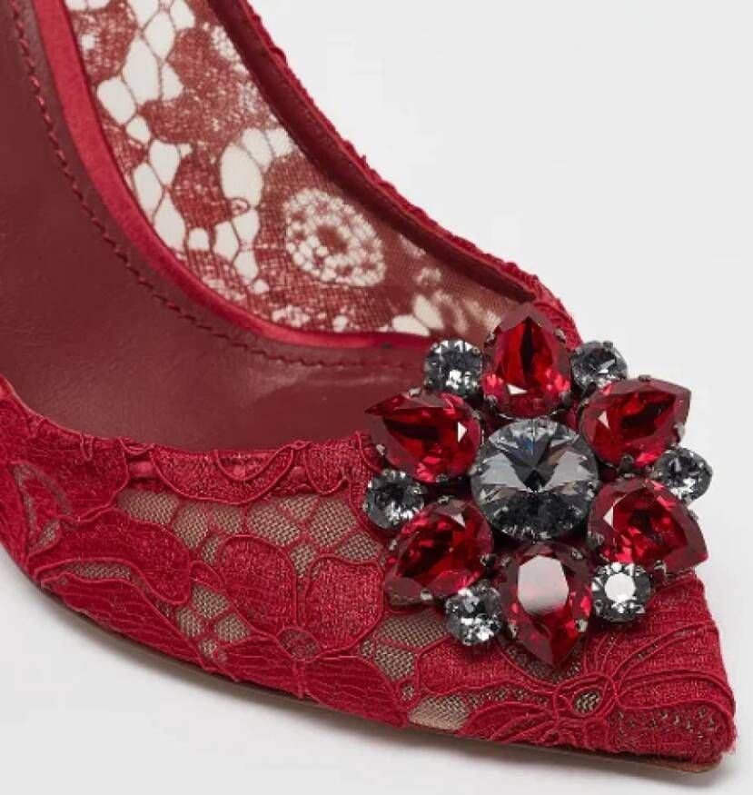 Dolce & Gabbana Pre-owned Lace heels Red Dames