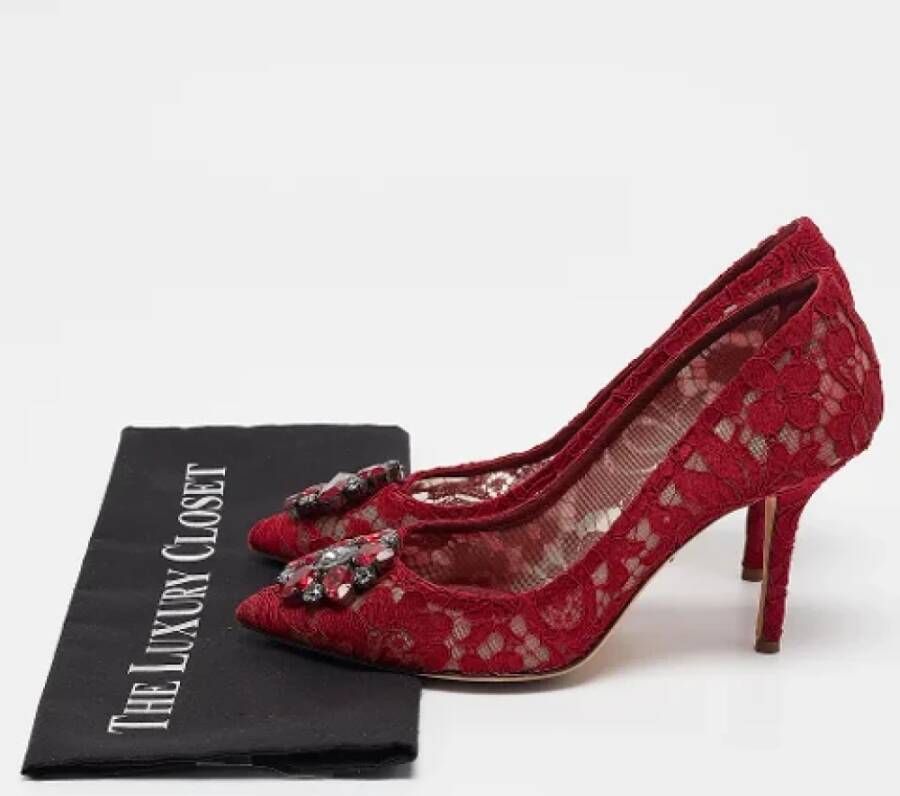 Dolce & Gabbana Pre-owned Lace heels Red Dames