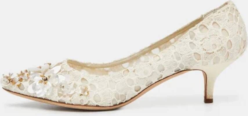 Dolce & Gabbana Pre-owned Lace heels White Dames