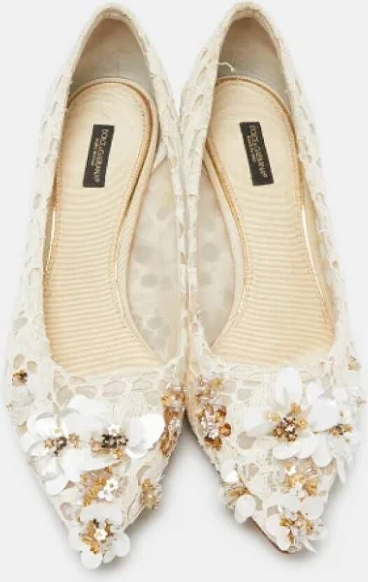 Dolce & Gabbana Pre-owned Lace heels White Dames