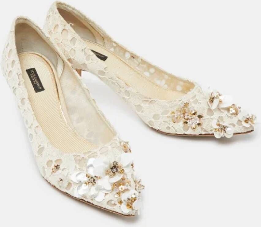 Dolce & Gabbana Pre-owned Lace heels White Dames