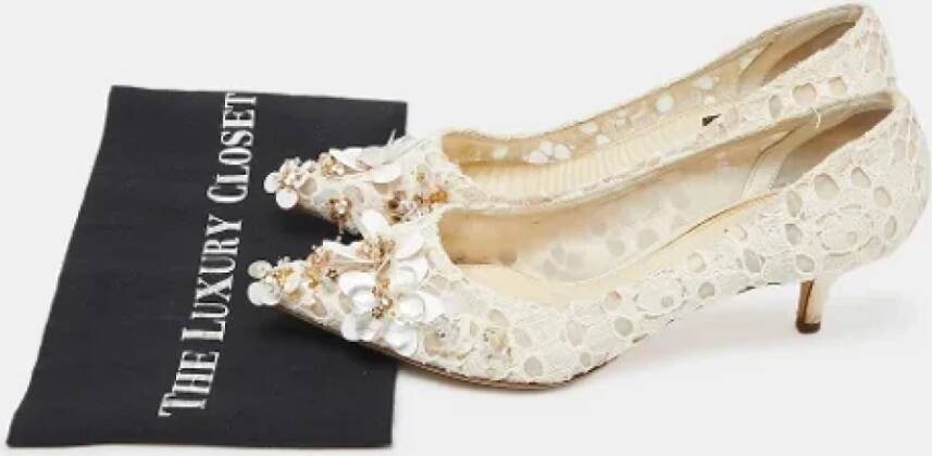 Dolce & Gabbana Pre-owned Lace heels White Dames