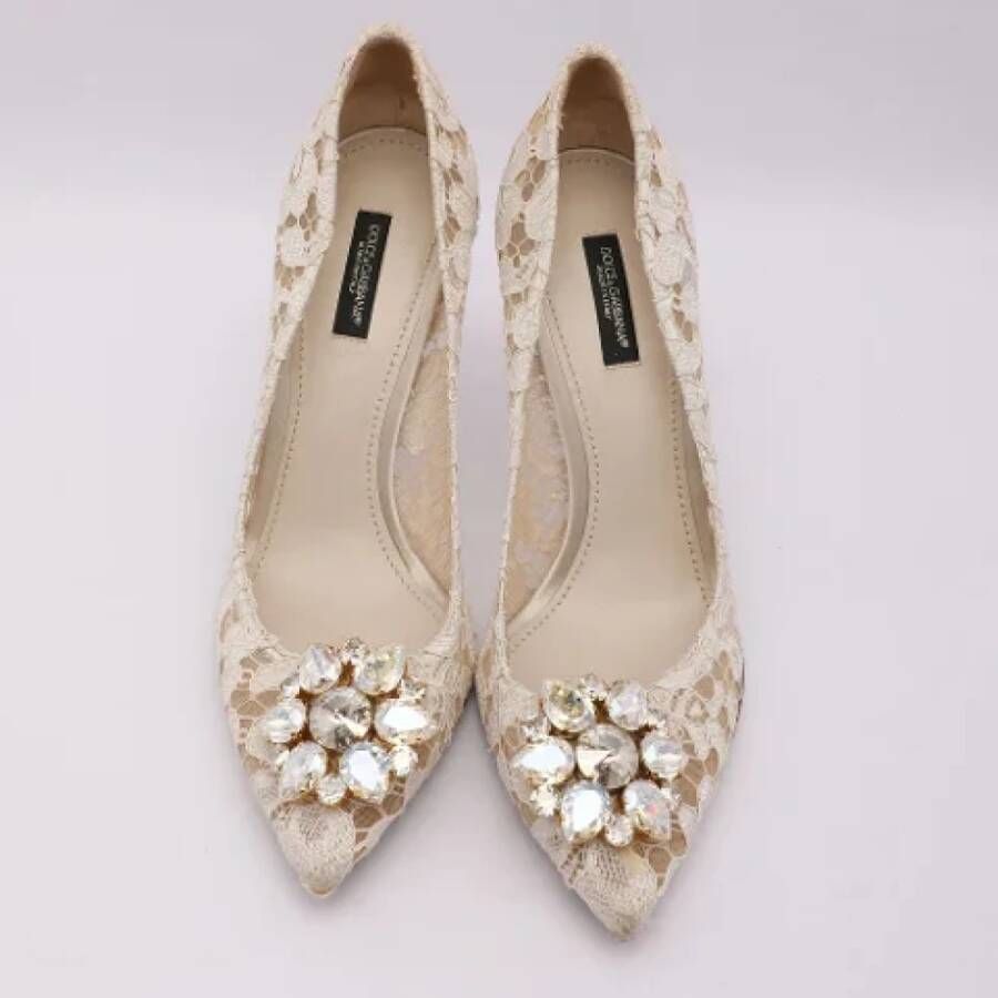 Dolce & Gabbana Pre-owned Lace heels White Dames