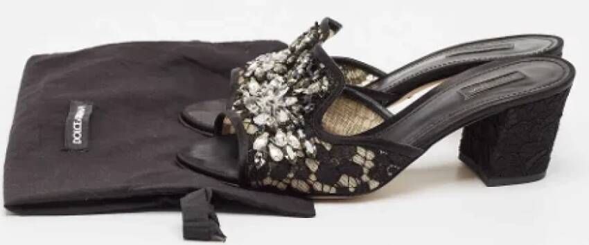 Dolce & Gabbana Pre-owned Lace sandals Black Dames