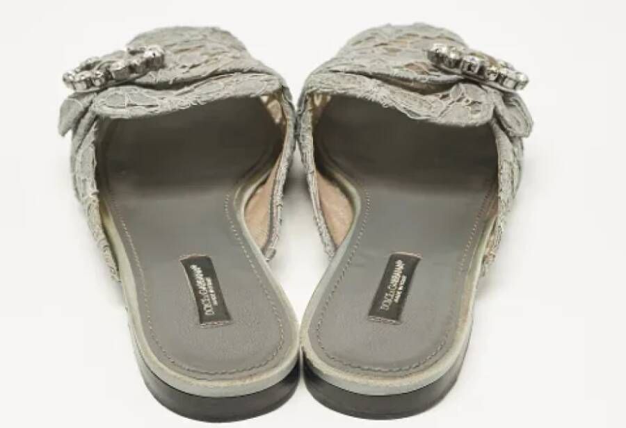 Dolce & Gabbana Pre-owned Lace sandals Gray Dames