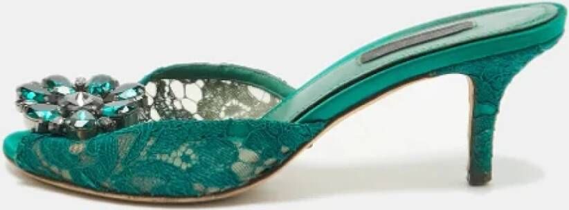 Dolce & Gabbana Pre-owned Lace sandals Green Dames