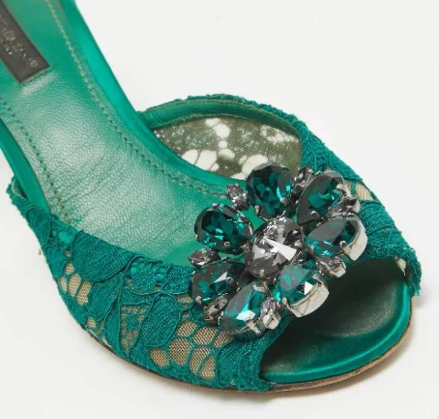 Dolce & Gabbana Pre-owned Lace sandals Green Dames